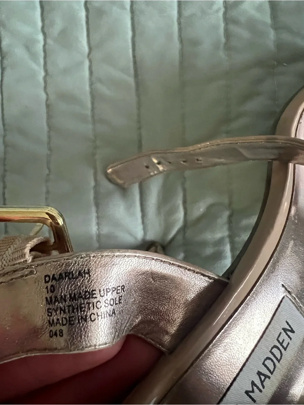 Steve Madden Nude Patent Ankle-Strap Stiletto Sandals